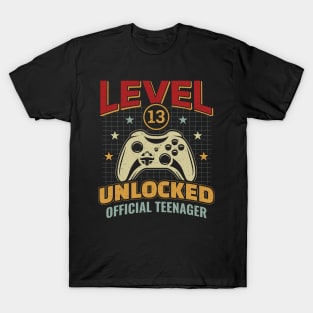 13th Birthday Level 13 Unlocked Official Teenager T-Shirt